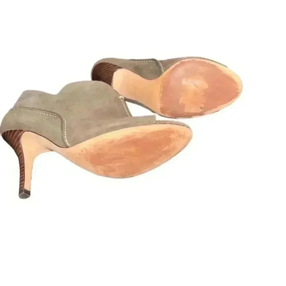 Coach Open Toe Dark Olive Green Suede Ankle Boot /High Heel - Picture 14 of 16